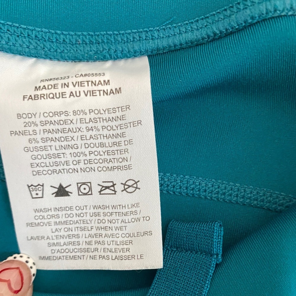 NWOT Nike Teal Leggings with Lime Swoosh Accent - Picture 7 of 12